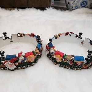 Christmas Train Pillar Candle Base Holiday Expressions 6 in Christmas Ceramic 2